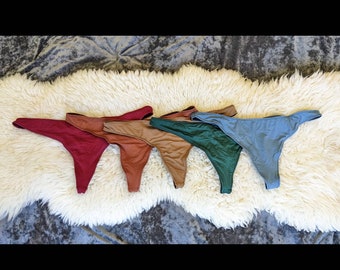 5-Pack Bamboo Thong Panties – Handmade Eco-Friendly Underwear