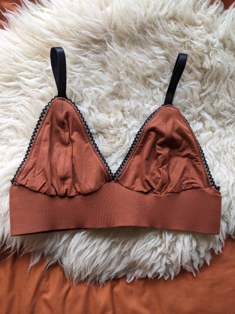 rust lace bralette