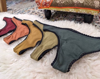 Handmade Bamboo Thong Panties – 10 Pack, Eco-Friendly Lingerie