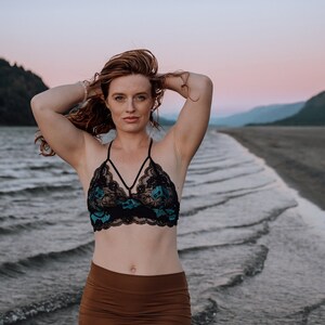 Lace Lingerie Harness Bra | Custom USA Made Lingerie | Woman Owned Shop | Free Shipping | Quality Handmade Lingerie | Self Care Gift for Her