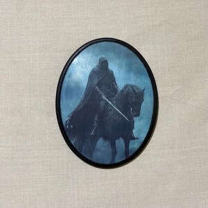 Placa de madera de Jinete Oscuro Caprichoso - Decoración de pared de estilo victoriano