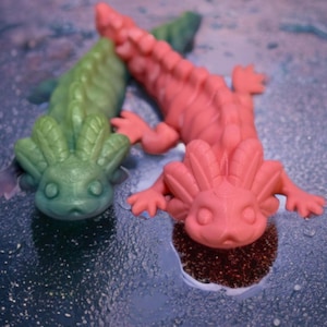 Articulated Axolotl 3D Printed Toy | Poseable Salamander Figure | Cute Desk Pet | Unique Gift | Fidget Toy | Collectible