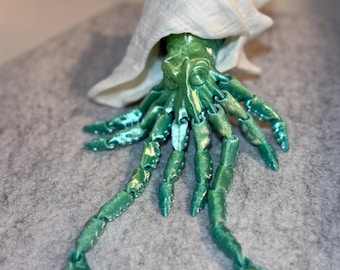 3D Printed Squid & Shell Set: Coastal Home Decor