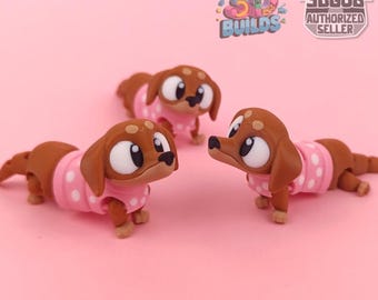 3D Printed Flexi Dachshund Toy: Articulated Fidget Puppy