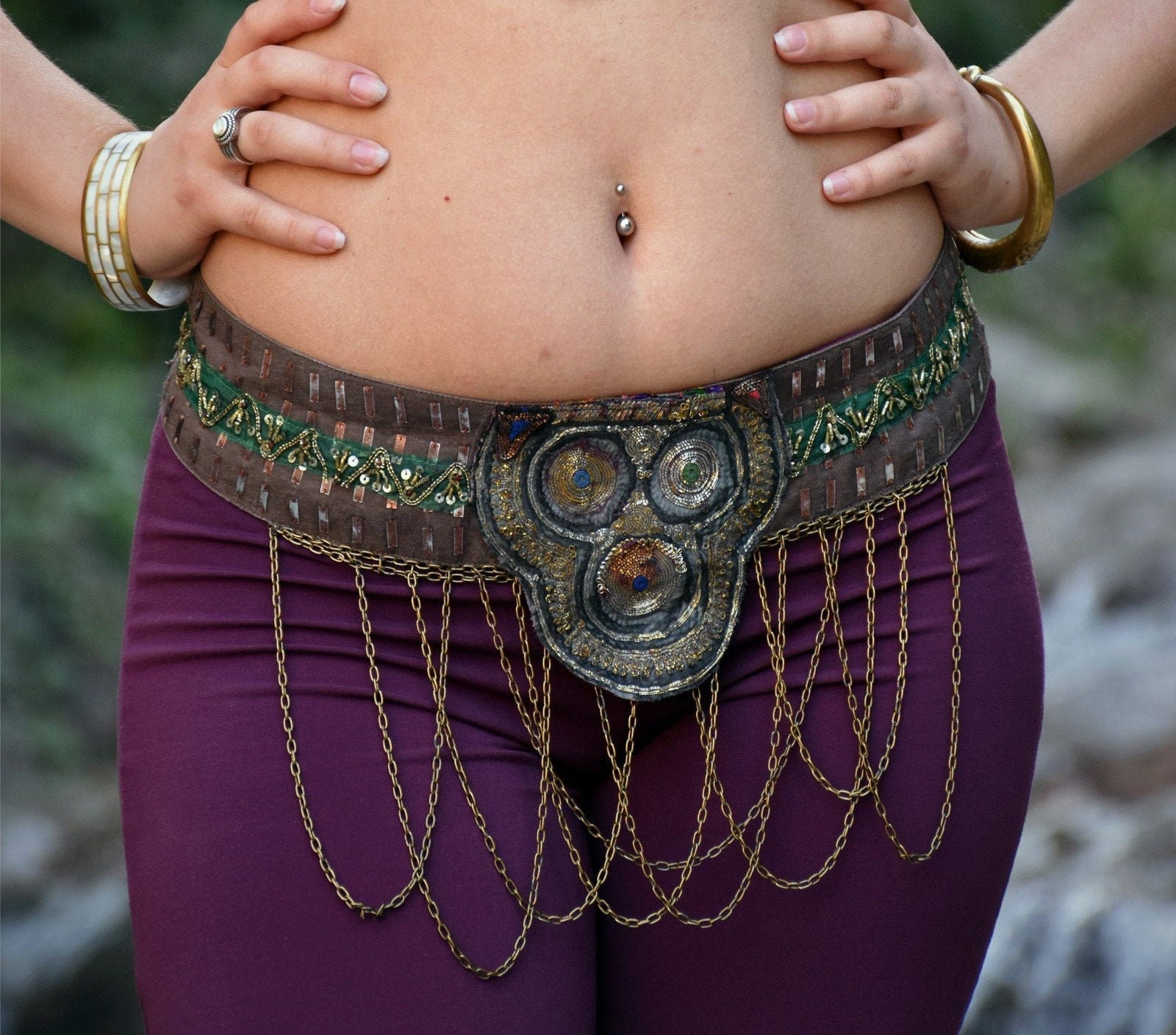 Belly Dance belt, Tribal fusion belt, ATS belt, Fifi Abdou, Chains belt,  Appliques belt, sequins belt, Golden Era of Belly Dance - FIFI