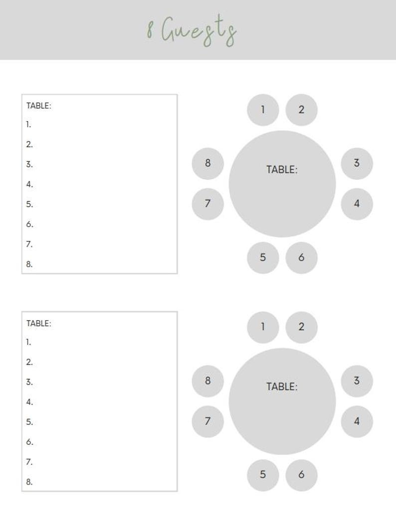 Wedding, Table Planner, Round Table Planner, Seating Plan, Top Table ...