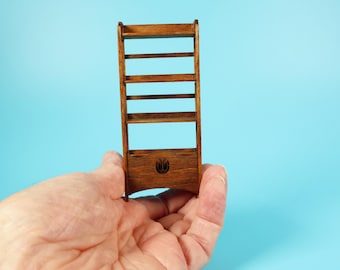 Miniature Arts and Crafts Oak Bookcase – 1/12 Scale Dollhouse Furniture