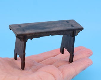 Handmade Tudor 2 Seater Bench - 1/12 Scale Dolls House Furniture