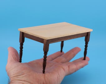 Handmade Miniature Kitchen Table – 1/12 Scale Dollhouse Furniture