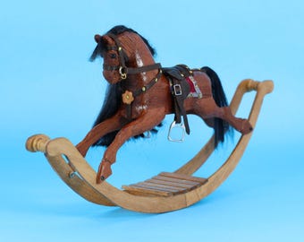 1:12 Scale Miniature Rocking Horse for Dolls House - Handmade and Charming B19