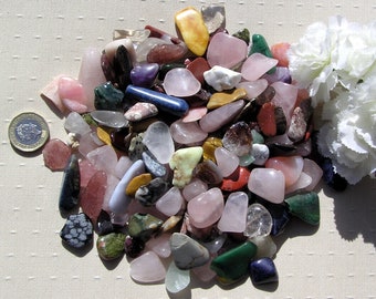 500gr Bag of Chipped & Broken Crystal Tumblestones, Crafting, Jewellery Making, Chakra Crystals, Crystal Collection, Mosiacs, Healing