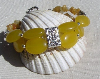 Pulsera de cristal de piedra preciosa amarilla "sunshine", pulsera Chakra, pulsera amarilla, pulsera de verano, pulsera de piedra preciosa, vacaciones