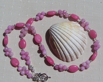 Pink Morganite Crystal Gemstone Statement Necklace "Sweet Rose", Chakra Necklace, Morganite Necklace, Pink Necklace, Summer Necklace