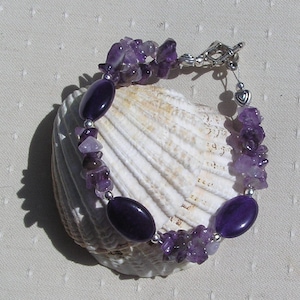 Purple Amethyst Crystal Gemstone Chakra Bracelet &quot;Purple Ling&quot;, Purple Bracelet, Amethyst Bracelet, Chakra Bracelet, Pisces Bracelet, Love