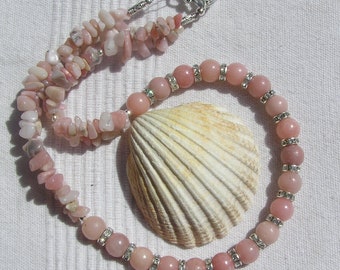 Pink Opal Crystal Gemstone Statement Chakra Necklace "Coraline", Chakra Necklace, Opal Necklace, Pink Necklace, Artisan, Mystical Necklace