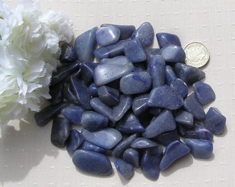 12 Blue Quartz Crystal Tumblestones, Blue Crystals, Chakra Crystals, Crystal Collection, Meditation Stone, Quartz Crystals, Capricorn