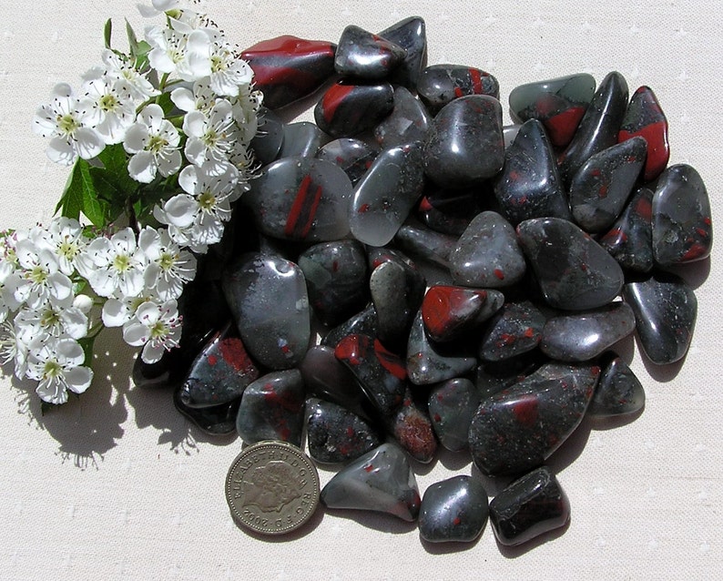 12 Seftonite Vulcan Jasper Crystal Tumblestones Bloodstone Etsy