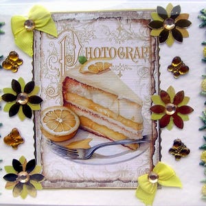 Gâteau au citron - carte de voeux de découpage fabriquée à la main « vierge » (2811), carte d'anniversaire, carte à superpositions, anniversaire, pâtisserie, anniversaire, fête