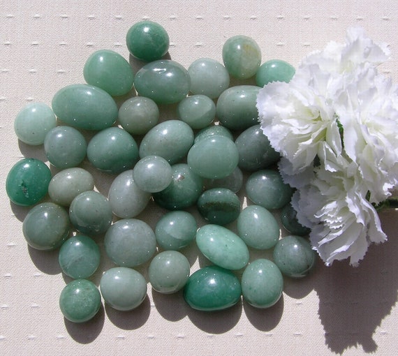 Green Aventurine Crystal SMALL Tumblestones, Chakra Healing Stones, Set of 10