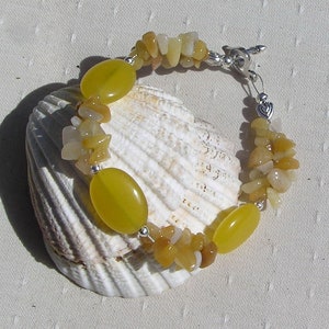 Pulsera de cristal de jade amarillo &quot;Armonía Amarilla&quot;, pulsera de chakras, pulsera amarilla, pulsera de verano, pulsera de piedras preciosas, pulsera de vacaciones