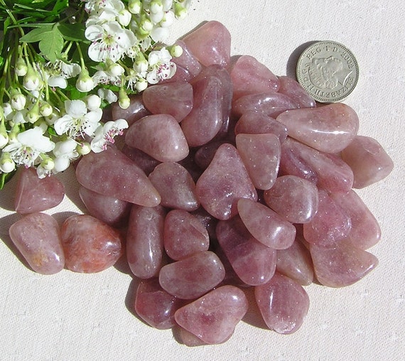 Red Aventurine Crystal Tumblestones, Chakra Healing, Meditation (Small, Set of 15)