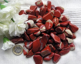 12 Striped Red Jasper Crystal Small Tumblestones with Quartz Inclusions, Orange Crystals, Chakra Crystals, Crystal Collection,  Meditation