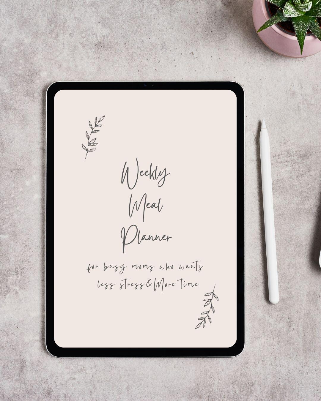 Weekly Meal Planner | Printable PDF | Simple Food Organizer - Etsy