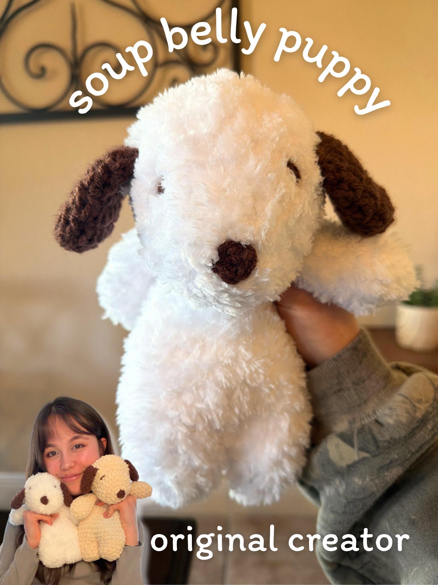 Soup Belly Puppy Plush (includes Shipping)| Handmade Crochet Puppy
