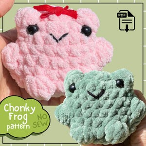 NO SEW chonky frog crochet pattern - beginner friendly, easy crochet, small, market item