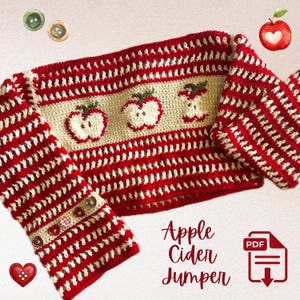 APPLE CIDER JUMPER crochet pattern pdf whimsical, fall sweater, artistic craft