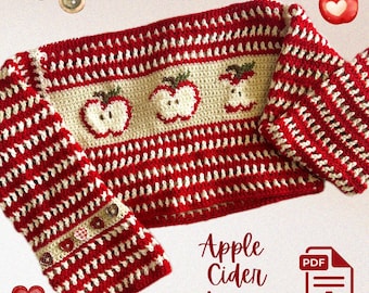 APPLE CIDER JUMPER crochet pattern pdf whimsical, fall sweater, artistic craft