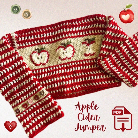 APPLE CIDER JUMPER Crochet Pattern Pdf Whimsical, Fall Sweater, Artistic Craft - Etsy APPLE CIDER JUMPER Crochet Pattern Pdf Whimsical, Fall Sweater, Artistic Craft - Etsy