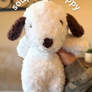 Peluche cucciolo Soup Belly (spedizione inclusa) / Peluche cucciolo all'uncinetto fatto a mano, giocattolo morbido in edizione limitata
