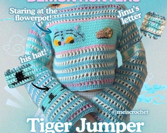 Tiger Jumper Crochet Pattern – Inspired by “derpy” the Tiger From