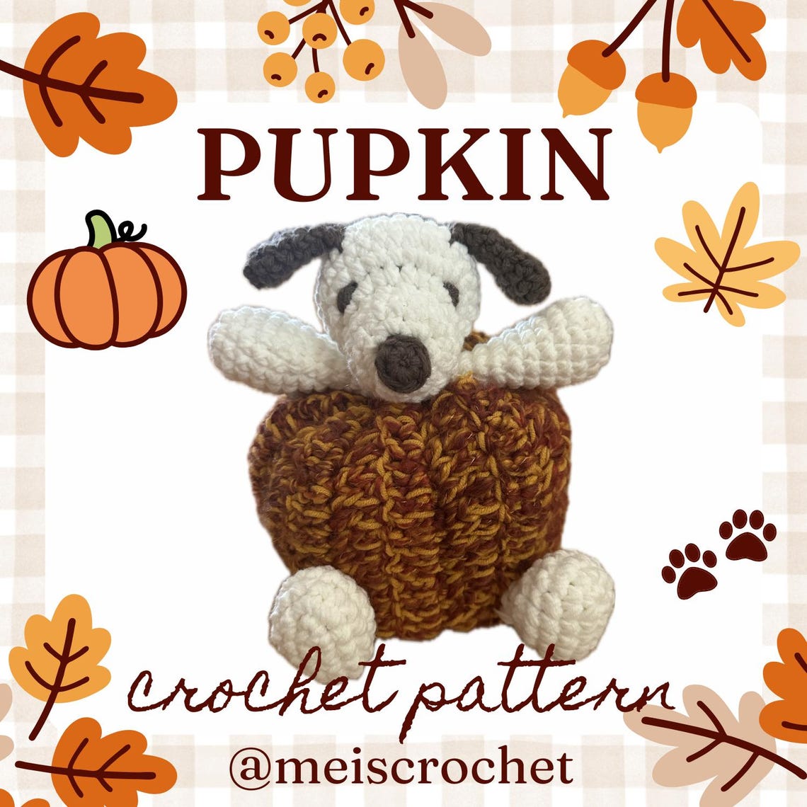 Snoopy Fall Pattern Snoopy Pupkin Crochet Pattern Pdf Whimsical, Fall, Artistic Craft - Etsy