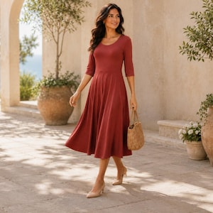 midi wrinkle free dress for travel Wrinkle Free Travel Dresses