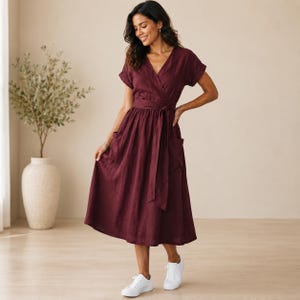 midi dress for short person Women's Short Sleeve Midi Dress