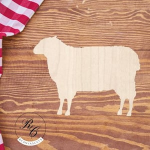 Sheep Silhouette Wood Cutouts - Unfinished Laser Shapes for Crafting, DIY