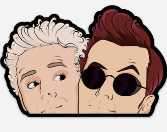 Good Omens Aziraphale and Crowley peeker