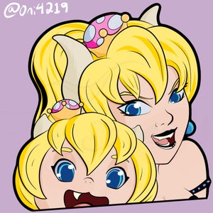 Bowsette and Bowsette Jr Peeker Sticker