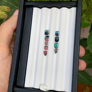 Bi-color tourmaline Faceted gemstones