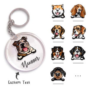 Personalized Dog Name Keychain - Acrylic Pendant - Gift for Dog Lovers and Pet Owners