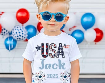 Customized 4th of July Shirts, Red White Blue Kids Tee, 4th of July Matching Shirts, 4th of July Shirts Matching Family Shirts