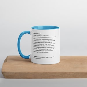 Regalo divertido para profesores de inglés, ideas de regalo, taza divertida para el regreso a clases, taza de agradecimiento, taza de despedida para profesores nuevos.