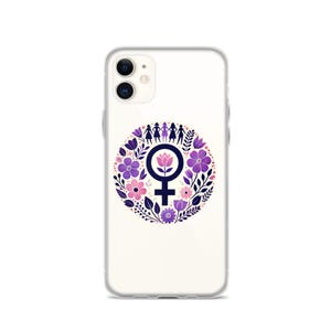 フェミニストギフト iPhone®用女性シンボルクリアケース 彼女へのギフト フェミニストへのギフト 魔女のような雰囲気 家父長制を打ち破る 未来は女性