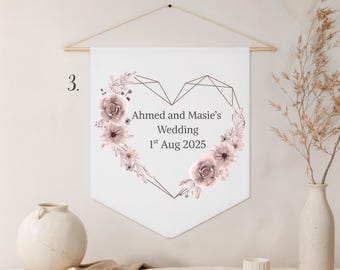 Personalized Wedding Banner Modern Celebration Wall Hanging