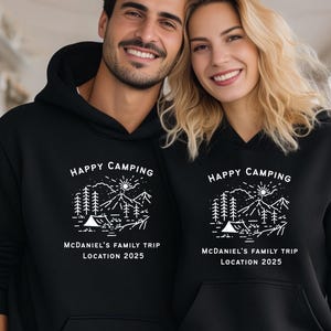 Personalized Family Camping Hoodie Matching Nature Lover Gift