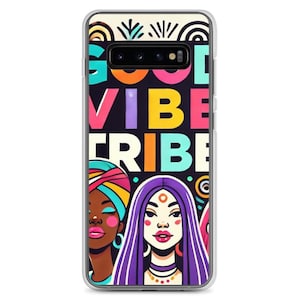 ポジティブなメッセージギフト Good Vibe Tribe Samsung®用クリアケース 彼女へのギフト 娘へのギフト ボヘミアンな友人へのギフト