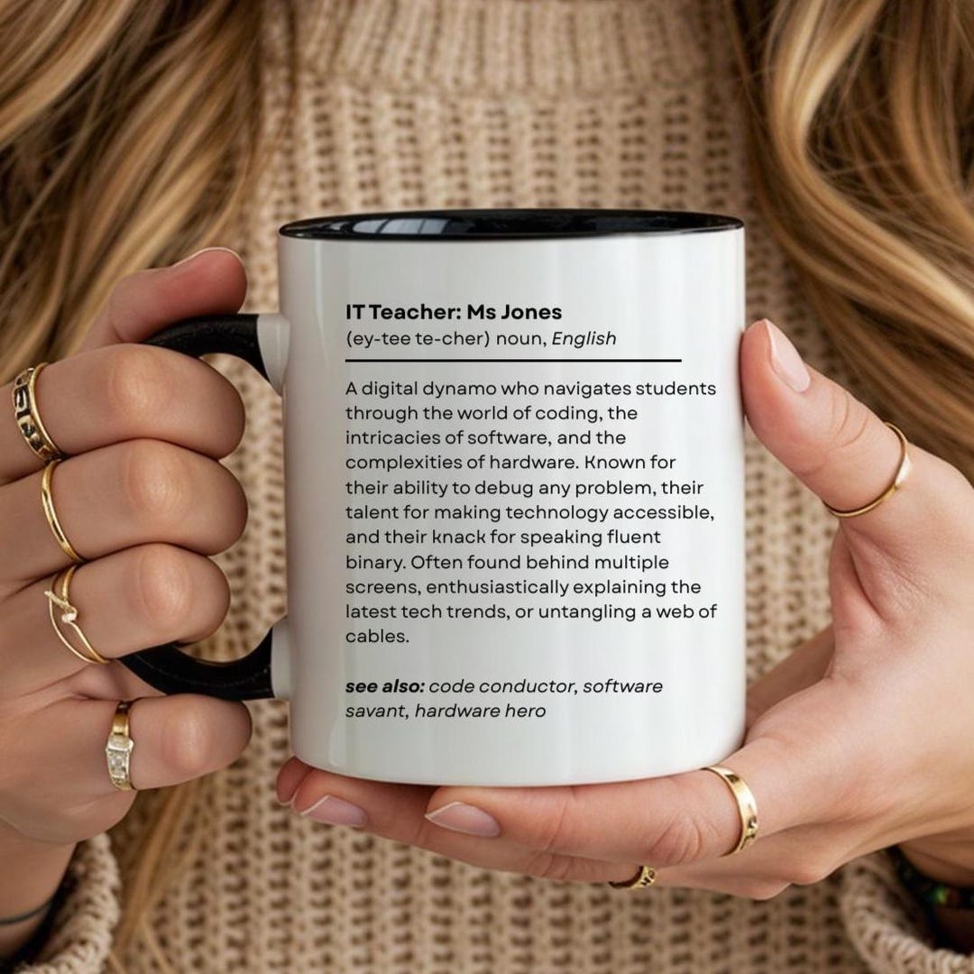 Personalised Funny IT Teacher Mug Colorful Ceramic Gift - Etsy UK