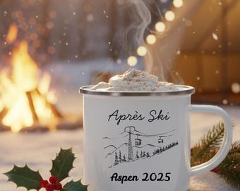 Personalised Après Ski Social Club Enamel Mug
